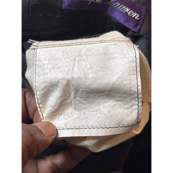 Ralph Lauren Purple Label Mens Grey Pinstripe Two-Button Suit Jacket 46 - Picture 14 of 14